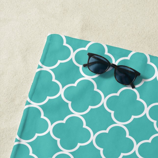 Blue Quatrefolie, Latticework, marokkanischer Trel Strandtuch (Beispiel)