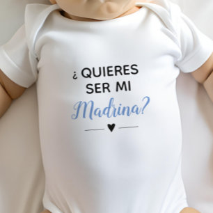 Blue Quieres Ser Mi Madrina Godmutter Vorschlag Baby Strampler