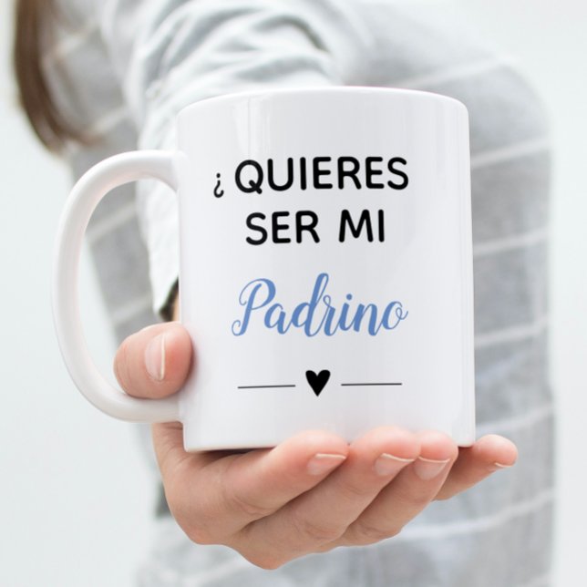 Blue Quieres Ser Mi Padrino GodVater Vorschlag Kaffeetasse (Von Creator hochgeladen)