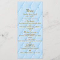 Blue Quilted Royal Storybook Princess Party Menu