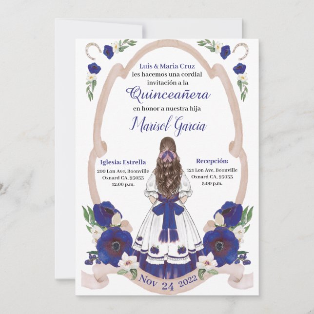 Blue Quinceanera Charra, Rancho Charro Western (Vorderseite)