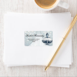 Blue Quinceañera Girl Adressaufkleber