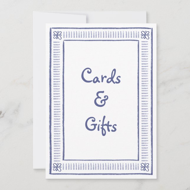 Blue Quirky Hand Drawn Wedding Cards & Gifts Zeich (Vorderseite)