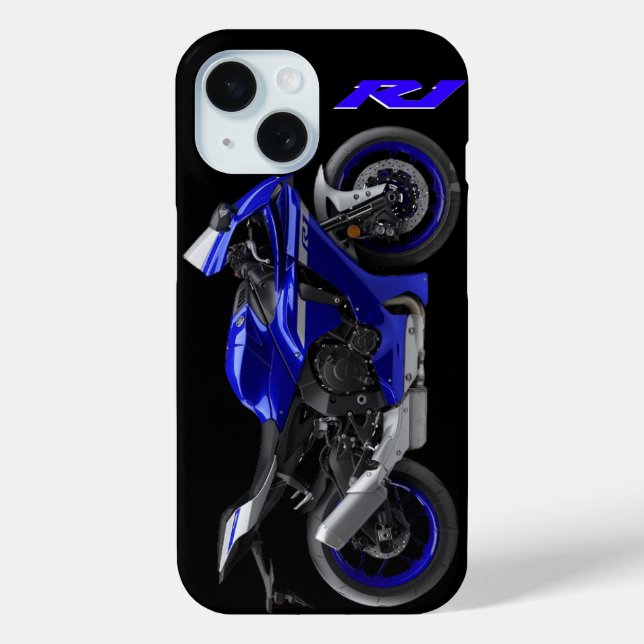 Blue R1 Sportsbike Motorrad Case-Mate iPhone Hülle (Rückseite)