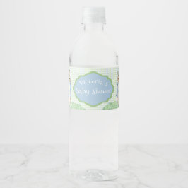 Blue Rabbit Gingham Personalisiert Baby Dusche Wasserflaschenetikett