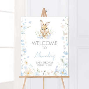 Blue Rabbit Somebunny Baby Dusche Willkommen Poster