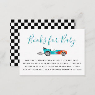 Blue Race Car Baby Babybuchanfrage Begleitkarte