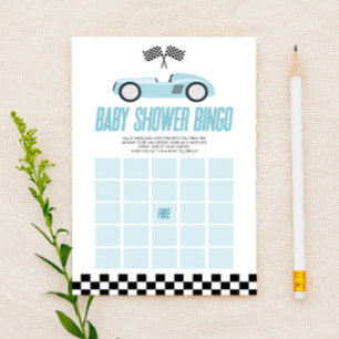 Blue Race Car Bingo Baby Showspiel