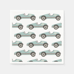 Blue Race Car Birthday Serviette