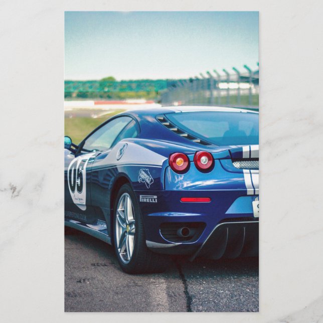 Blue Race Car Briefpapier (Vorderseite)