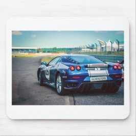 Blue Race Car Mousepad