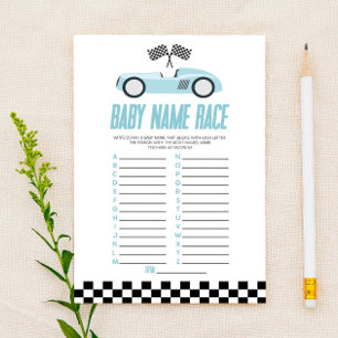 Blue Race Car Name Race Baby Showspiel
