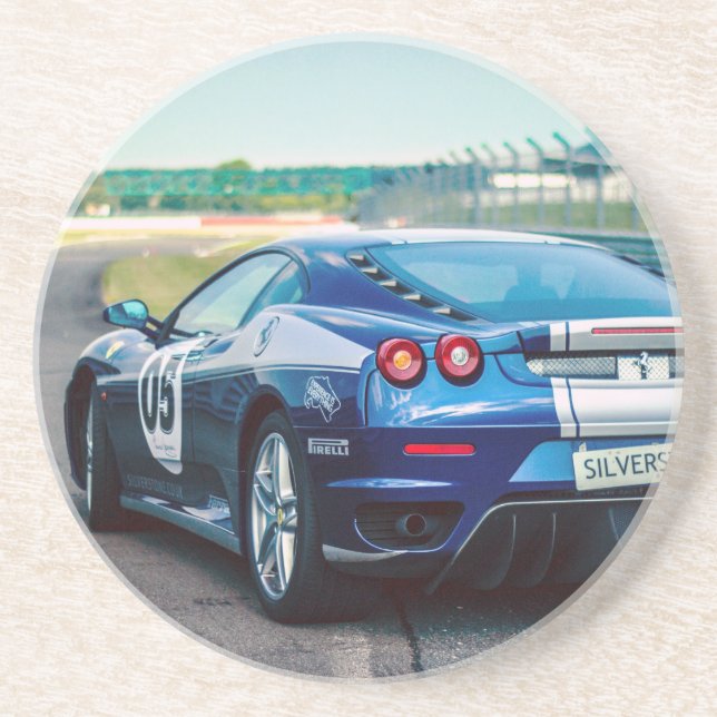 Blue Race Car Untersetzer (Vorne)