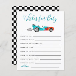 Blue Race Car wünscht Baby Card
