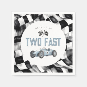 Blue Race Car ZWEI Fast 2. Geburtstag Party Serviette