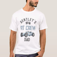 Blue Race Pit Crew Vater GeburtstagsShirt
