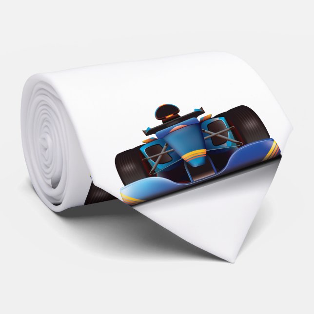 Blue Racing Car Krawatte (Gerollt)