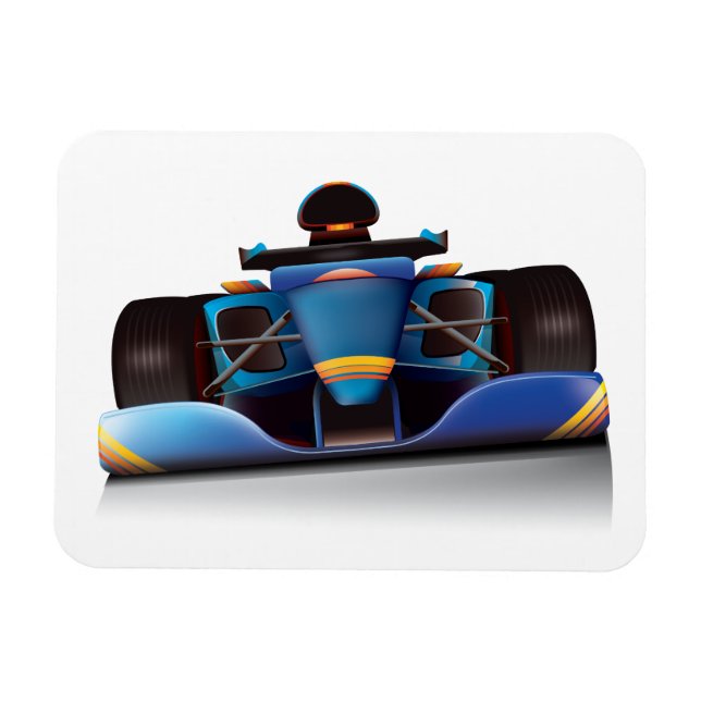 Blue Racing Car Magnet (Horizontal)