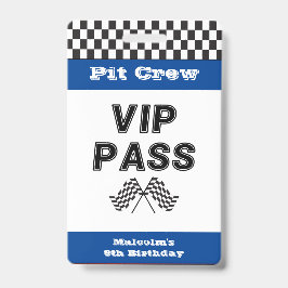 Blue Racing Party Pit Crew VIP Pass Pit Stopp Ausweis