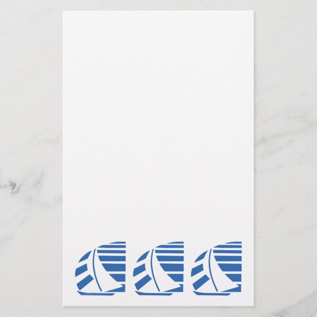 Blue Racing Sail Boats Custom Stationery Briefpapier (Vorderseite)