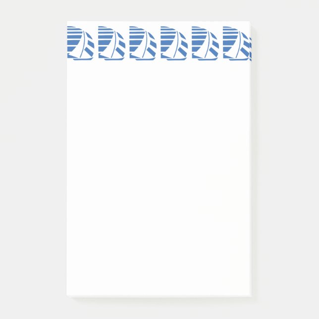 Blue Racing Sailboats Sticky Notes Post-it Klebezettel (Vorderseite)