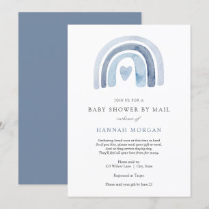 Blue Rainbow Baby Dusche per Mail - Einladung