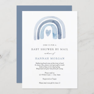 Blue Rainbow Baby Dusche per Mail - Einladung
