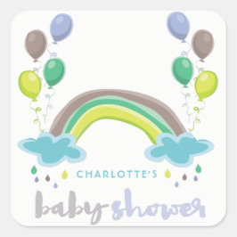 Blue Rainbow & Balloons Boy Baby Shooting Sticker