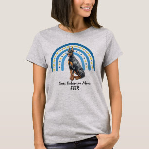 Blue Rainbow Best Doberman Dog Mama T - Shirt