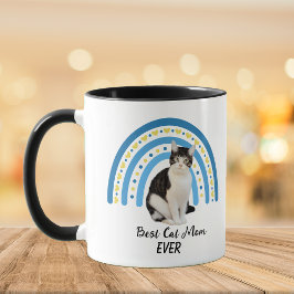 Blue Rainbow Best Grau White Cat Mama Tasse