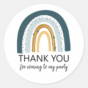 Blue Rainbow Birthday Favor Stickers