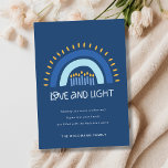 Blue Rainbow Candles Liebe & Light Hanukka Feiertagskarte<br><div class="desc">Wenn Sie weitere Anpassungen benötigen,  schreiben Sie mir bitte an yellowfebstudio@gmail.com.</div>