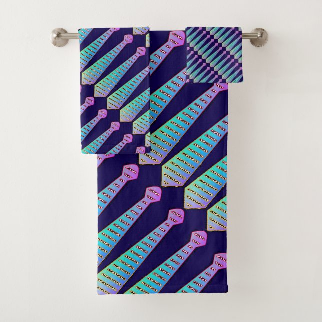 Blue Rainbow Decorative Designer  Badhandtuch Set (Insitu)