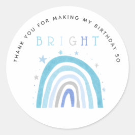 Blue Rainbow Kindergeburtstag so hell Gefallen Runder Aufkleber
