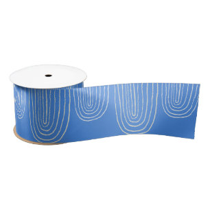 Blue Rainbow Mid Century Hanukkah Satinband