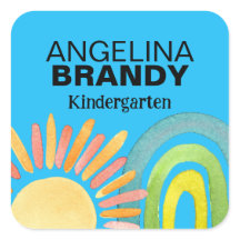 Blue Rainbow & Sun Erster Tag der Schule Kinder La