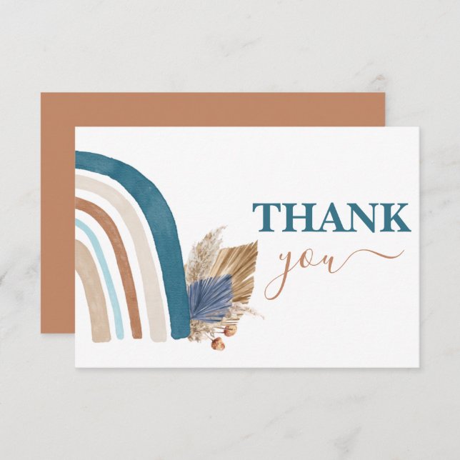Blue Rainbow Vielen Dank Mitteilungskarte (Vorne/Hinten)