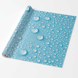 BLUE RAINDROP WET PATTER GESCHENKPAPIER