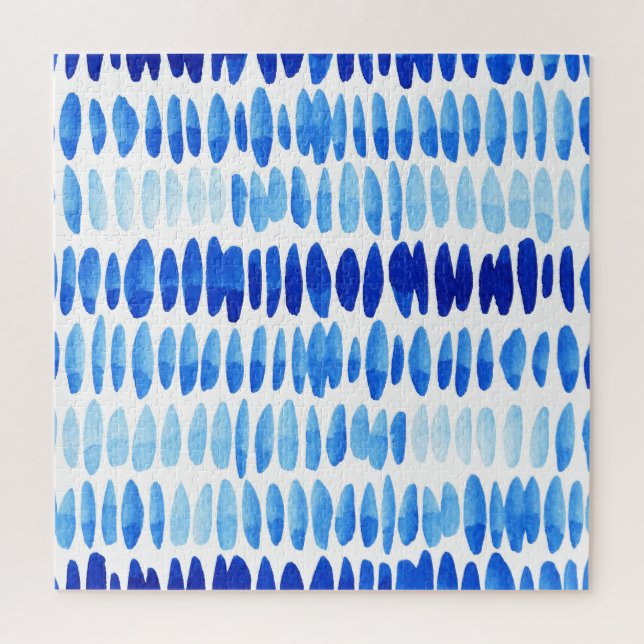 Blue Raindrops: Aquarell Nahtlos Abstrakt Puzzle (Vertikal)