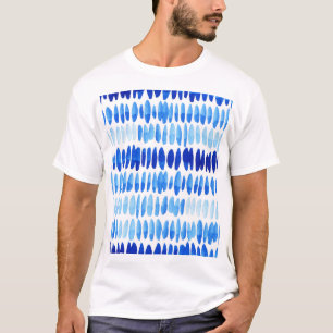 Blue Raindrops: Aquarell Nahtlos Abstrakt T-Shirt