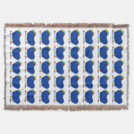 Blue Ram Chinese Year Zodiac Throw Blanket Decke