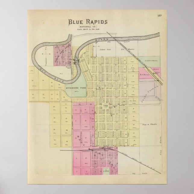 Blue Rapids, Marshall Landkreis, Kansas Poster (Vorne)