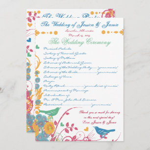 Blue Raspberry Wildblume Bloom Bird Wedding Einladung
