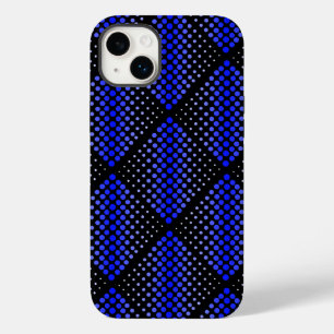 Blue Raster Pattern 01 Black BG Case-Mate iPhone 14 Plus Hülle