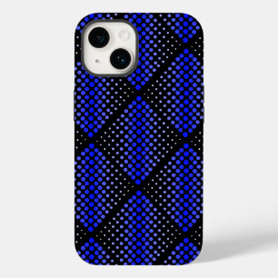 Blue Raster Pattern 01 Black BG Case-Mate iPhone 14 Hülle