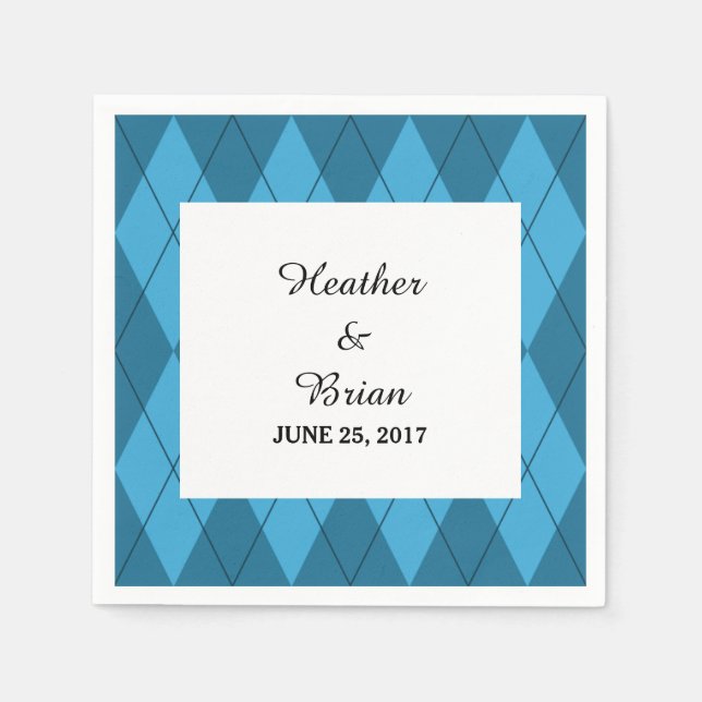Blue Raute Paper Napkins Serviette (Vorderseite)