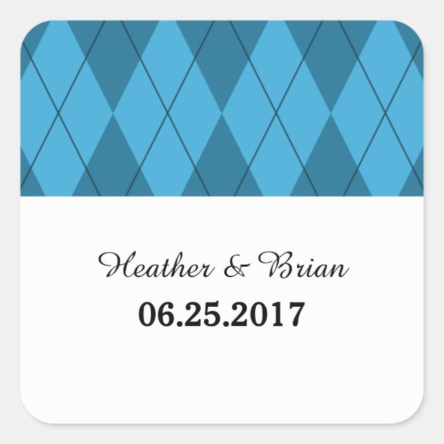 Blue Raute Wedding Stickers (Vorderseite)