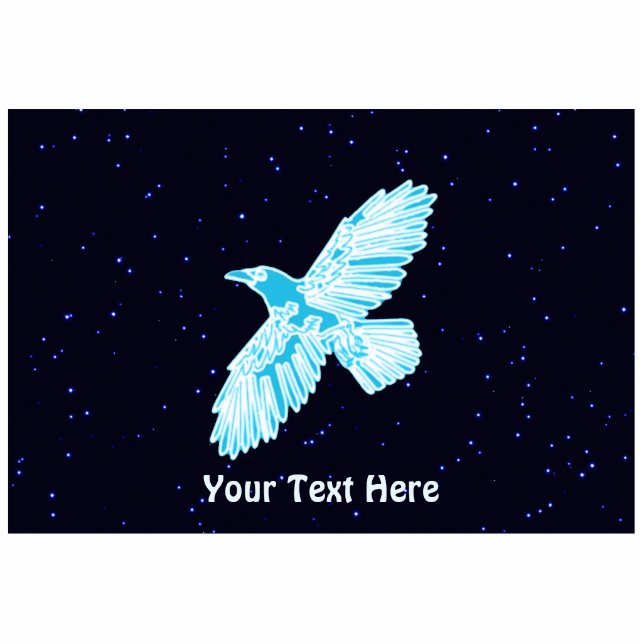 Blue Raven Fotoskulptur Magnet (Vorne)