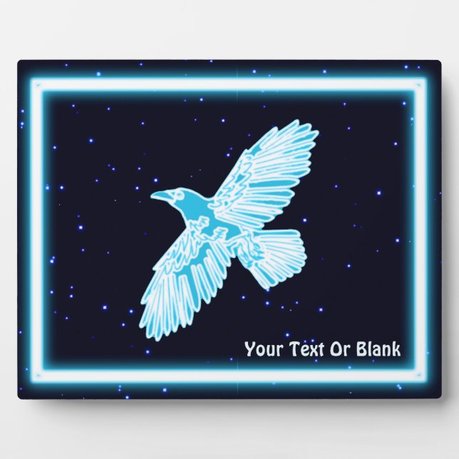 Blue Raven on Stars Fotoplatte (Vorderseite)