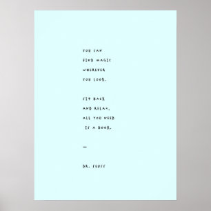 Blue Reading Day mit Dr. Suess Quote Poster